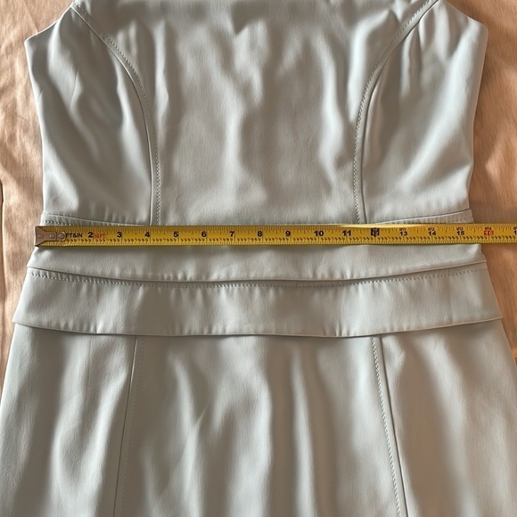 Les Copains Azure Blue Sleeveless Dress with Tiered Detailing at Waist - Picture 12 of 16